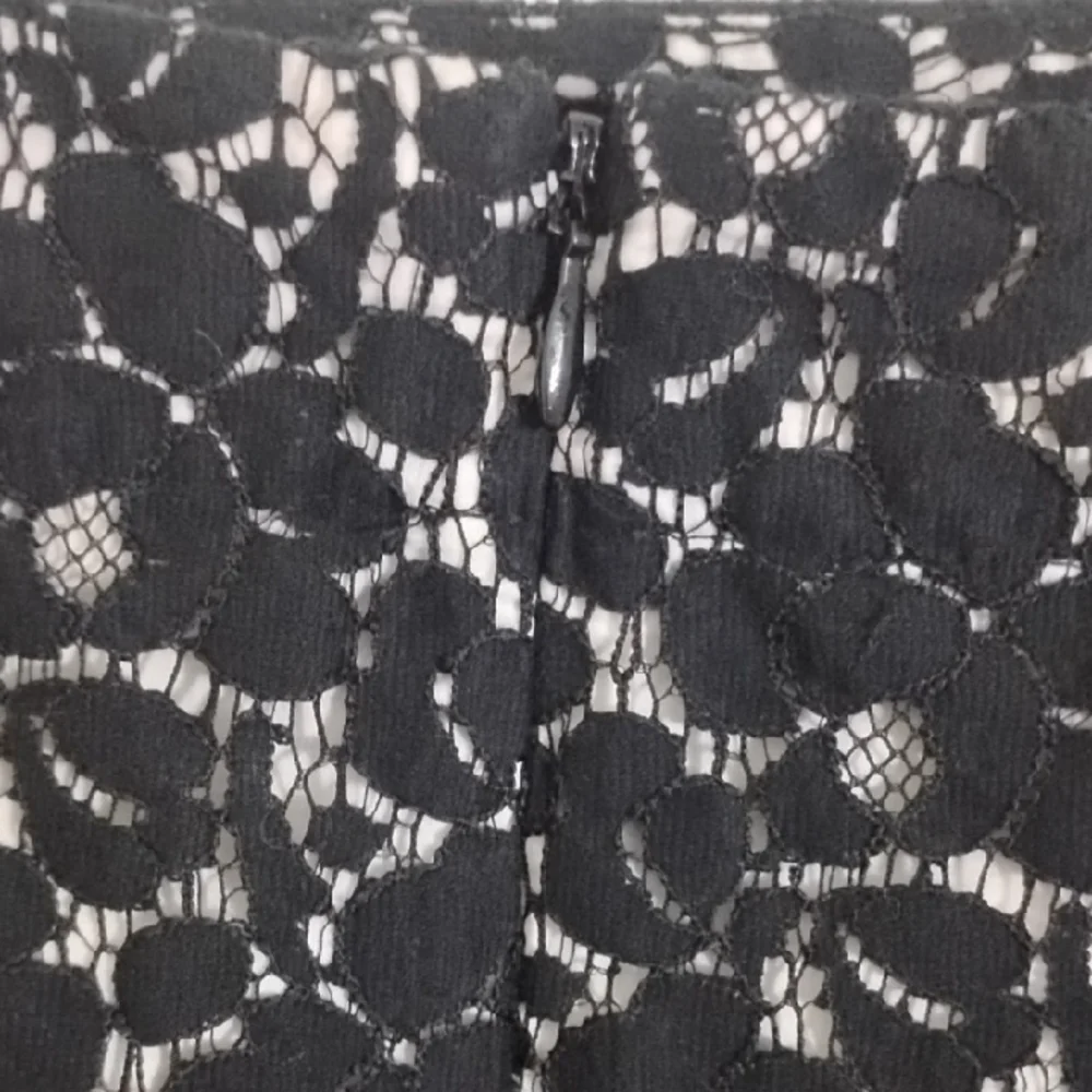 Talbots Black Midi Skirt Floral Lace Overlay Nude Illusion Feminine A Line Pleat